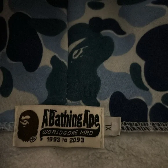 Bape light blue zip up